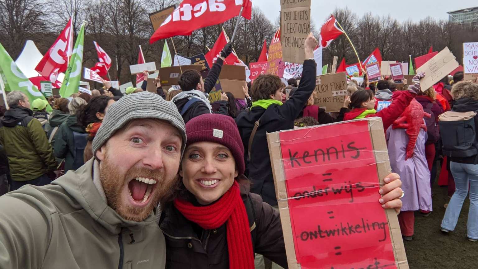 Protestactie onderwijsbezuinigingen november 2024