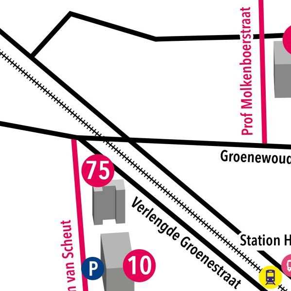 Een plattegrond van de HAN campus in Nijmegen. 