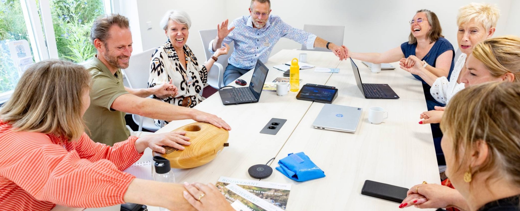 Fotoshoot vergaande samenwerking door HAN academie gezondheid en vitaliteit bij de Waalboog.