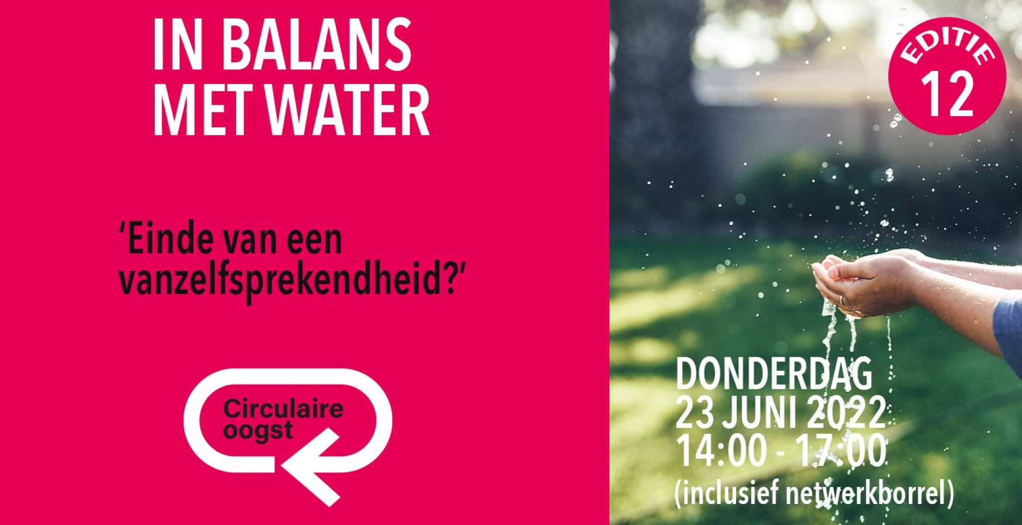 Banner voor 12e editie van Circulaire Oogst van het Centrum Meervoudige Waardecreatie. 