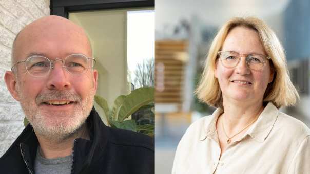 Portretten van Esther van Popta en Hans Verwijs voor een interview over het Integraal AI Kader HAN