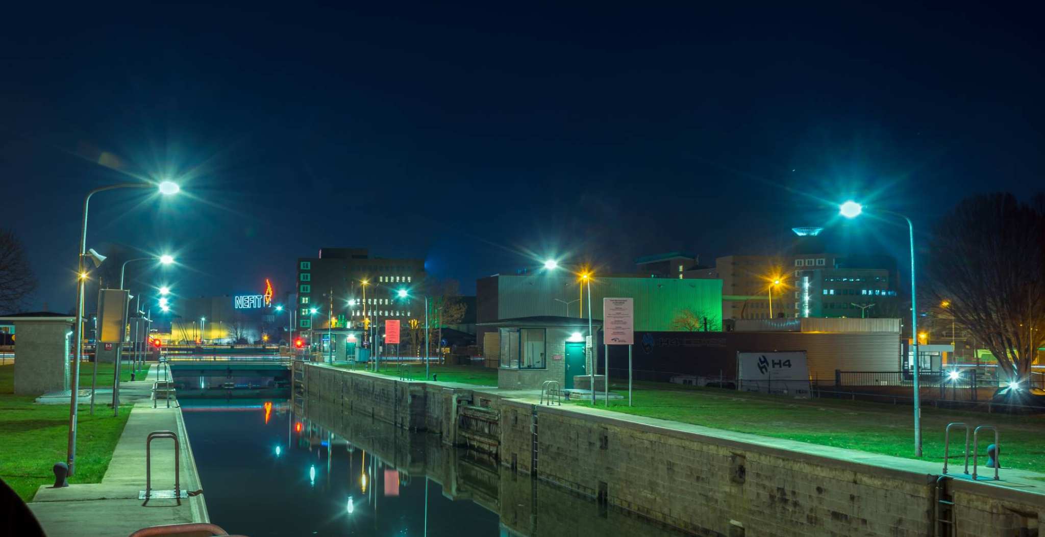 nacht bij de haven