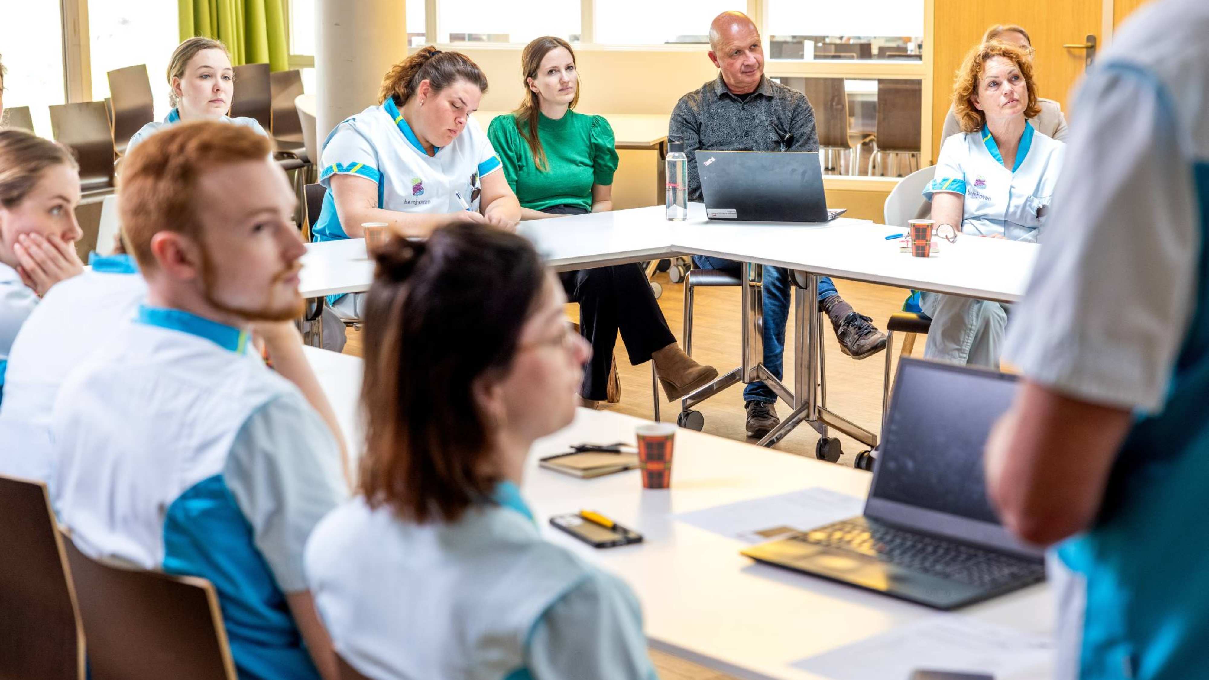 Fotoshoot vergaande samenwerking door HAN academie gezondheid en vitaliteit bij Bernhoven. 