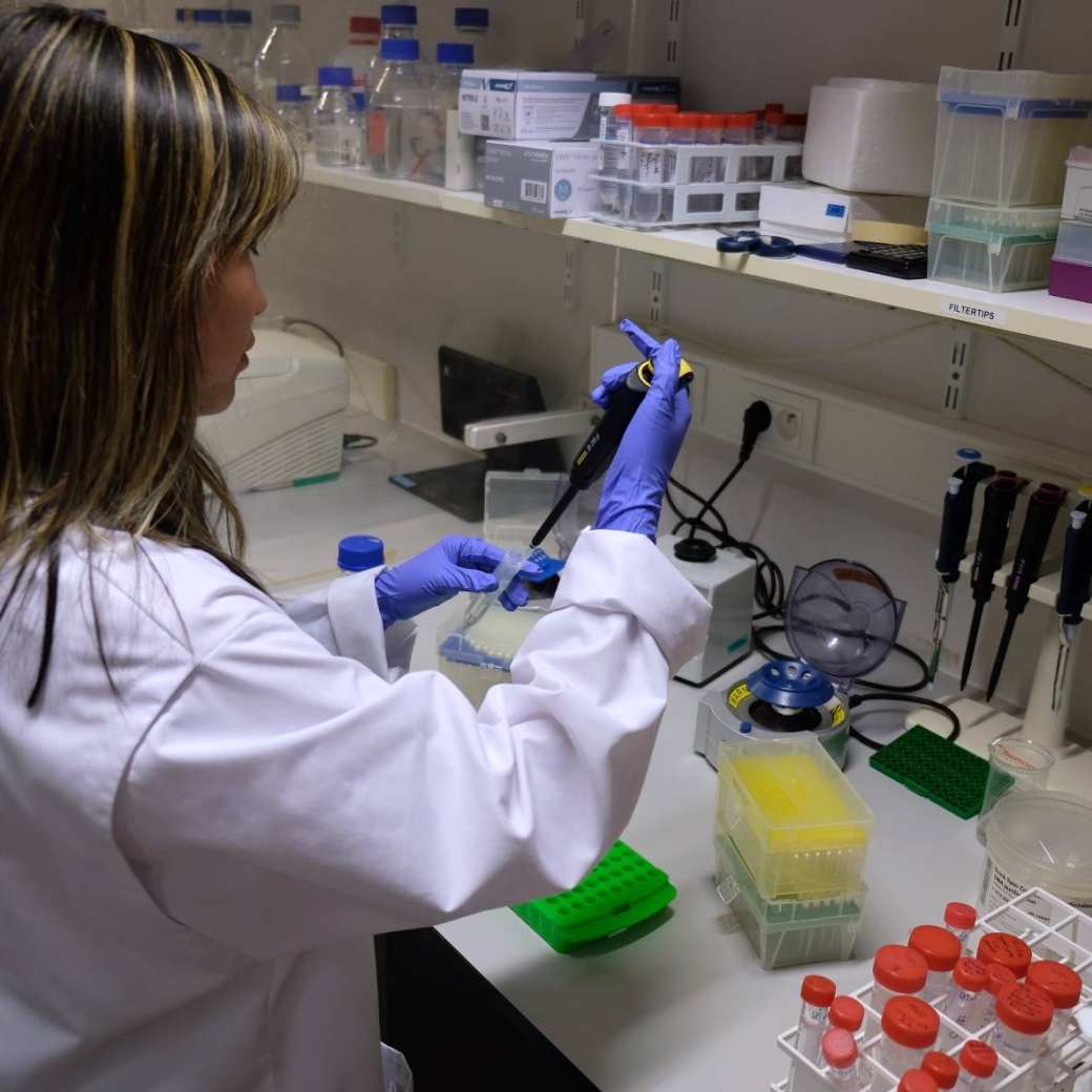 A student is working in the laboratory