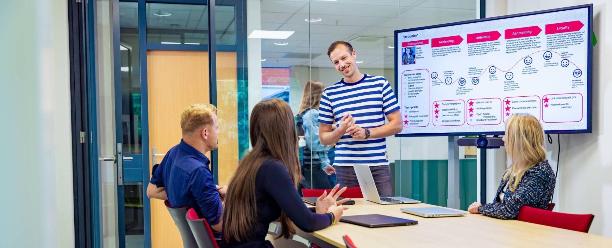 Gesprek deeltijd studenten associate degree Commerciële Economie